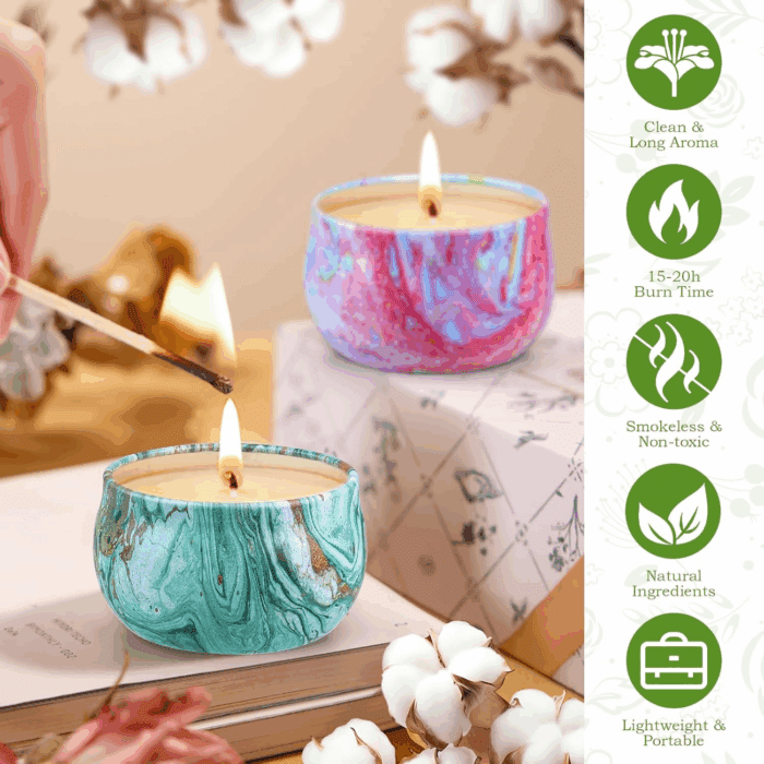 Scented Candles Gift Set, 9 Pack Candles for Home Scented Long Lasting Natural Soy Wax Aromatherapy Candle Set Birthday Gifts for Women Small Jar Candles Pack for Mother'S Day Christmas Valentines Day - Image 4