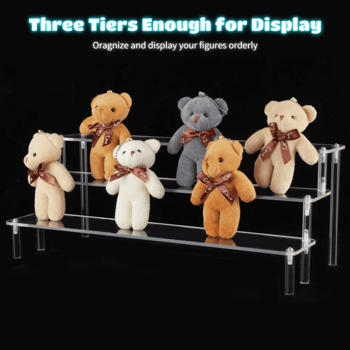 Acrylic Riser Display Shelf, Tabletop 3-Tier Display Riser Organizer, Countertop Display Stand, Large Showing Shelf for Display Cupcake/Perfume/Makeup Collection - Image 3