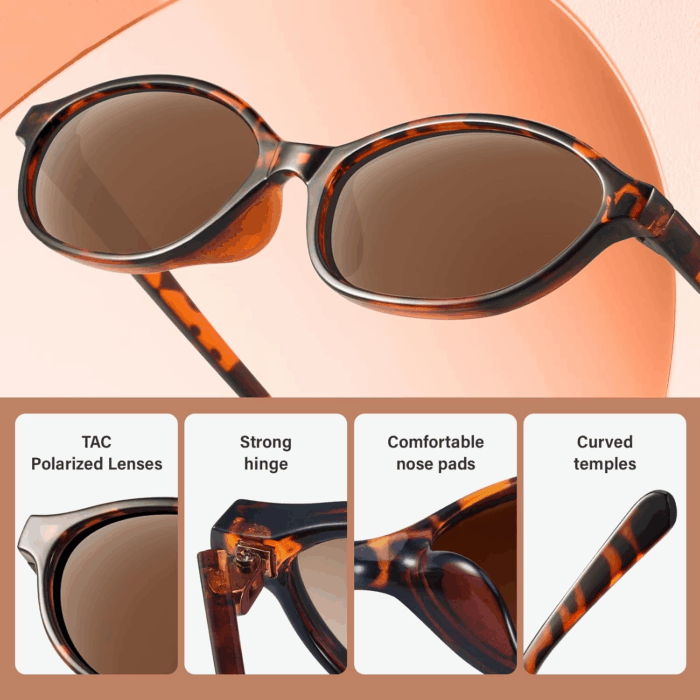 Retro Oval Sunglasses for Women 90S Design Small Cat Eye Sun Glasses UV Protection Y2K Trendy Narrow Shades - Image 5