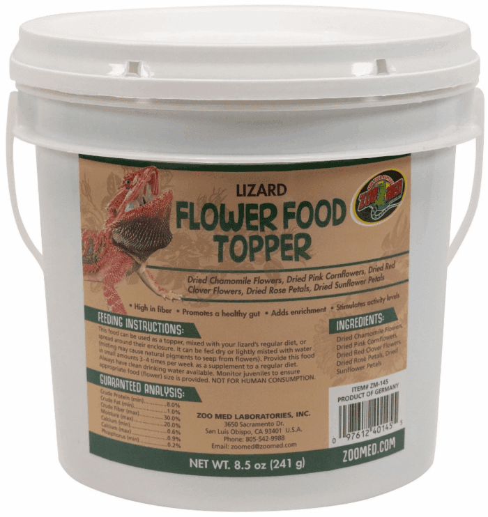Lizard Flower Food Topper [Reptile Bearded Dragon Food, Reptile Iguana Food, Reptile Supplies] 8.5 Oz