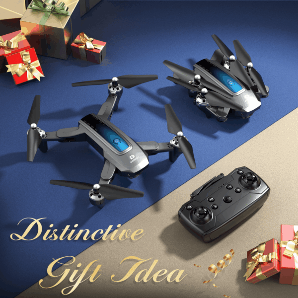D10 Drone with 1080P Camera, Gravity Control, Altitude Hold, Carrying Case, 2 Batteries, Gray - Image 4