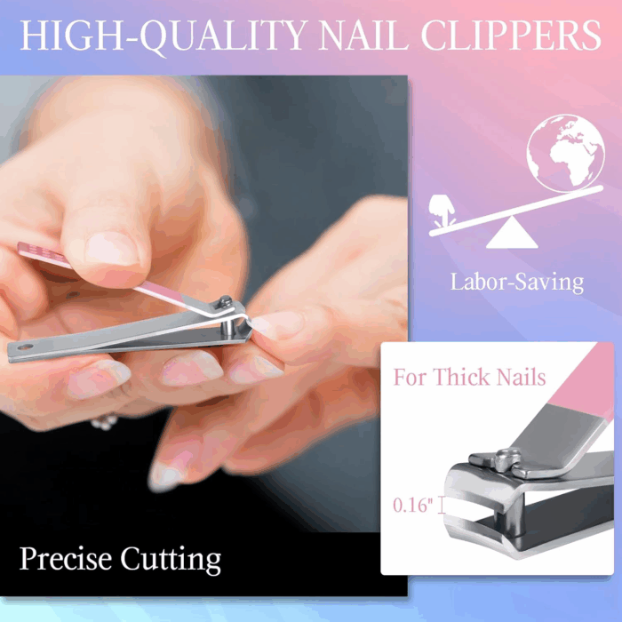 Precision Tweezers Nail Clippers Kit for Facial Hair, Lashes - Travel Case Included - Image 6