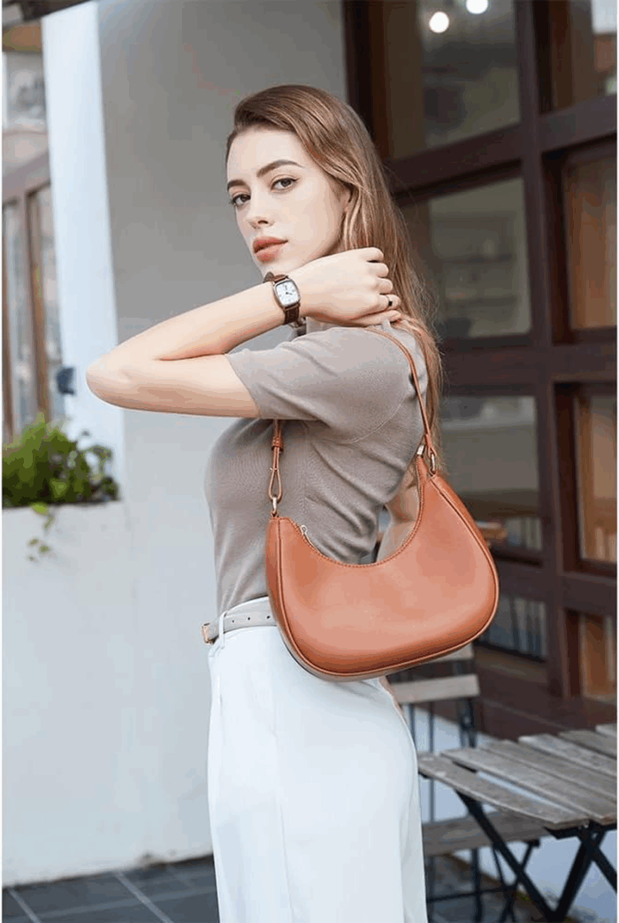 Crescent Shoulder Bags for Women Cute Hobo Tote Handbag under the Arm Purses Mini Clutch Purse with Zipper Closure - Image 6
