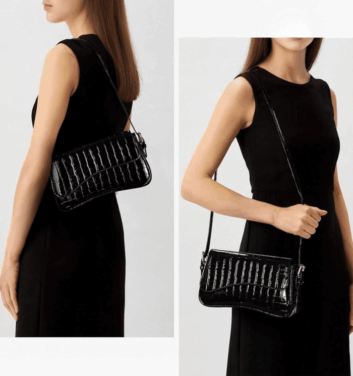 Shoulder Bag for Women Y2K Trendy Purse Vegan Leather Hobo Handbags Clutch Saddle Bag with 2 Removable Strap - Image 3