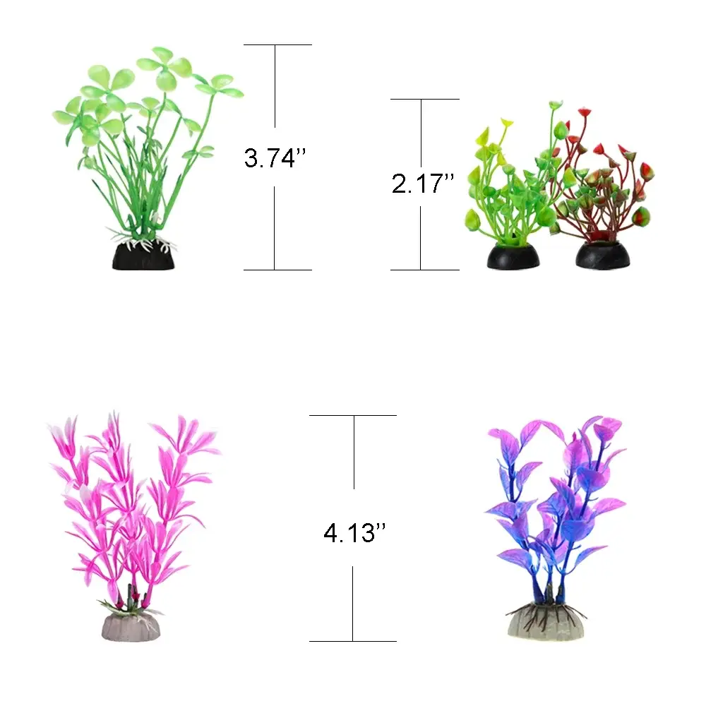 Fish Tank Accessories Aquarium Decorations - 13 Packs Plastic Plants Material Hideout Ornaments Small Size - Image 6