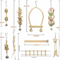 Bird Parrot Swing Toys, Chewing Standing Hanging Perch Hammock Climbing Ladder Bird Cage Toys for Budgerigar, Parakeet, Conure, Cockatiel, Mynah, Love Birds, Finches and Other Small to Medium Birds - Image 6