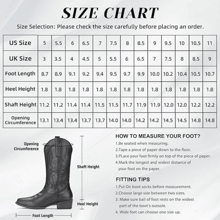 Cowboy Boots for Women Western Boots Cowgirl Boots Pull on Pointy Toe Mid Calf Boots - Image 6