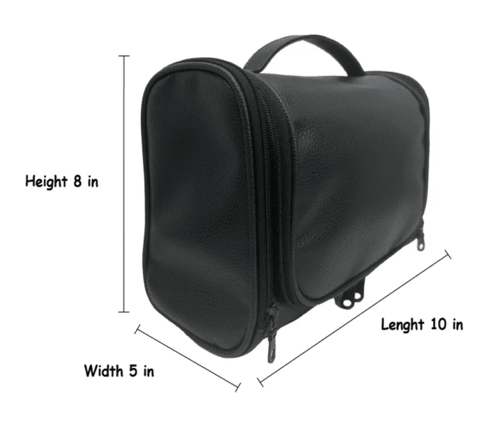 Red Stone Beauty, 2 Piece Toiletry Bag, Unisex Travel Bag or Dopp Kit, Hanging Organizer, Black - Image 4