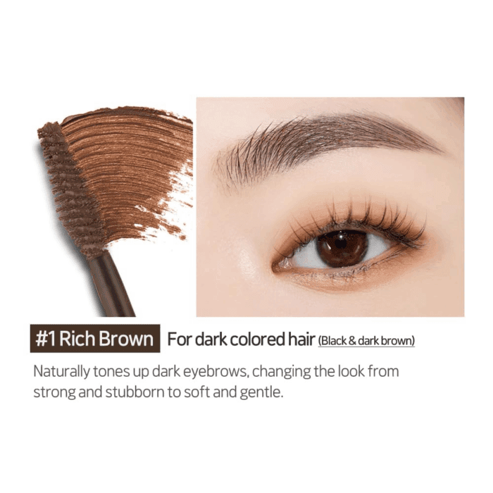 Color My Brows 4.5G - Rich Brown | Beeswax & Carnauba Wax | Eyebrow Mascara, Quickly Fixing Natural Eyebrow Makeup with Care Effect | Korean Makeup, Kbeauty, Perfect for Gift - Image 3