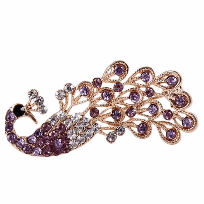 Brooch Pin Shiny Lovely Women Fashion Peacock Shape Collar Pin for Wedding - Image 2