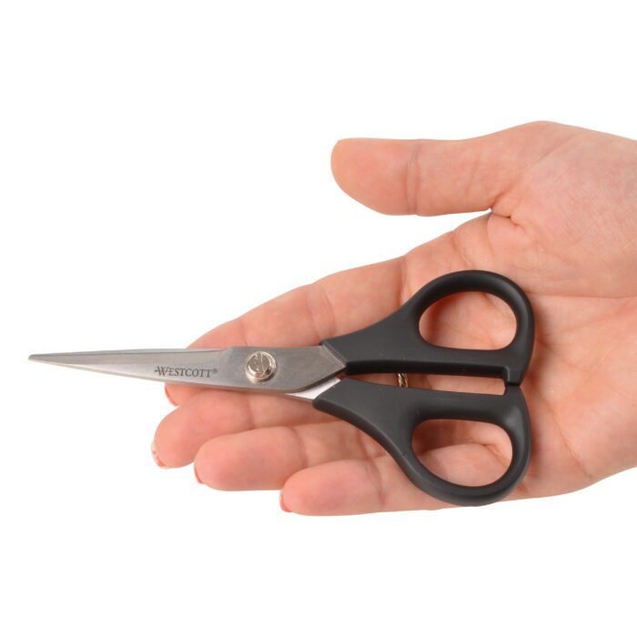Multipurpose Scissors, All Purpose Plus+, 5", Stainless Steel, Straight, Black, for Office, 1-Count - Image 5