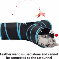 Pet Cat Tunnel Tube Cat Toys 3 Way Collapsible, Tunnels for Indoor Cats，Kitty Bored Peek Hole Toy Ball Cat, Puppy, Kitty, Kitten, Rabbit - Image 2