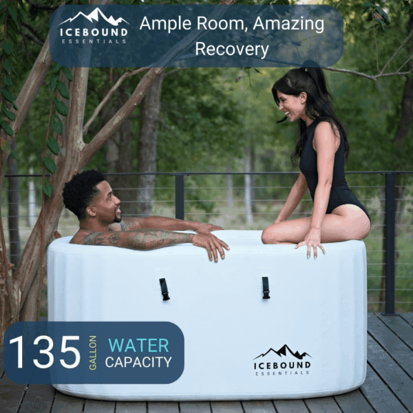 Inflatable Cold Plunge Tub - White - 135 Gallon Ice Bath - Chiller Compatible - Image 2