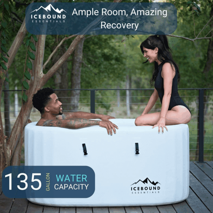 Inflatable Cold Plunge Tub - White - 135 Gallon Ice Bath - Chiller Compatible - Image 2