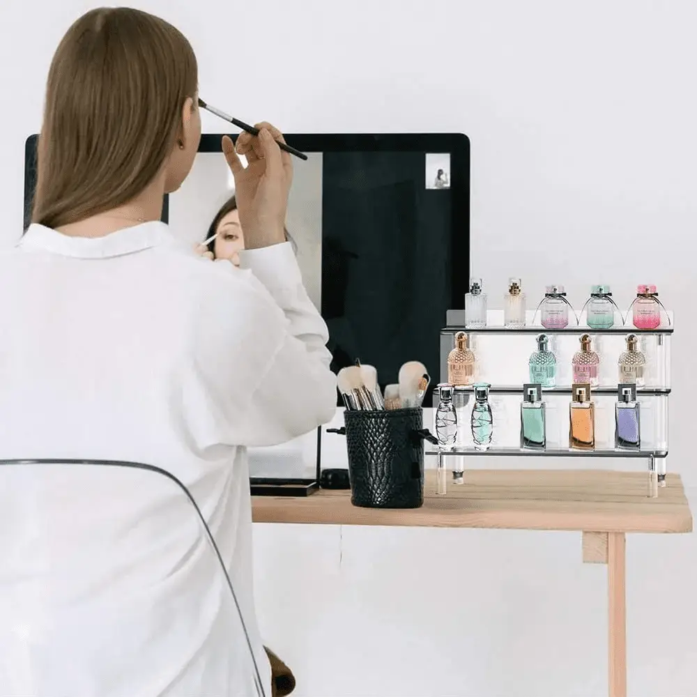 3-Level Display Stand for Toys & Fragrances Transparent Acrylic Cologne Organizer - Image 7