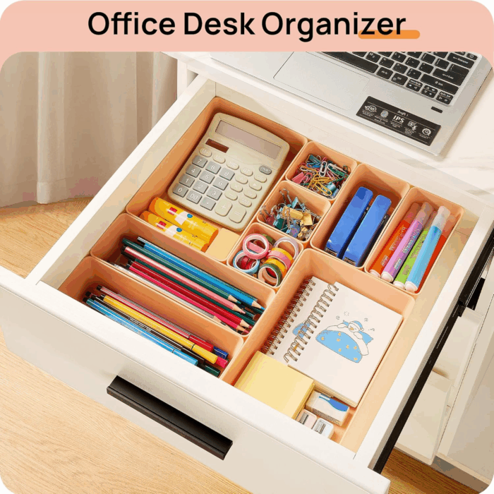 25 PCS Plastic Drawer Organizers Set, 4-Size Versatile Bathroom and Vanity Drawer Organizer Trays, Storage Bins for Makeup, Bedroom, Kitchen Gadgets Utensils and Office - Image 6