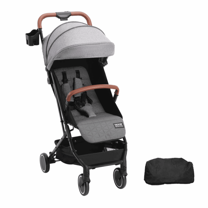 Baby Stroller, One-Click Folding Umbrella Stroller Lightweight Travel Stroller for Newborn Baby, Dark Grey - Image 9