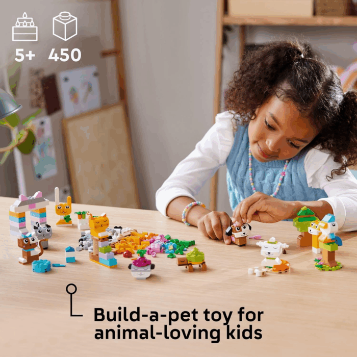 Classic Creative Pets, Building Brick Animals Toy, Kids Build a Dog, Cat, Rabbit, Hamster and Bird, Gift for Animal-Loving Boys and Girls Aged 5 and Up, Great Build Together Toy, 11034 - Image 2