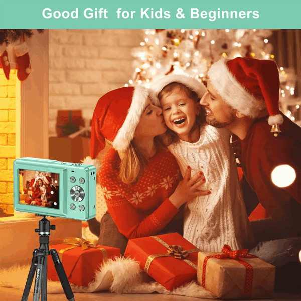 1080P Digital Camera 16X Digital Zoom Compact Point and Shoot Camera Portable Small Camera Starter Camera for Teens Students Boys Girls Seniors(Green) - Image 7