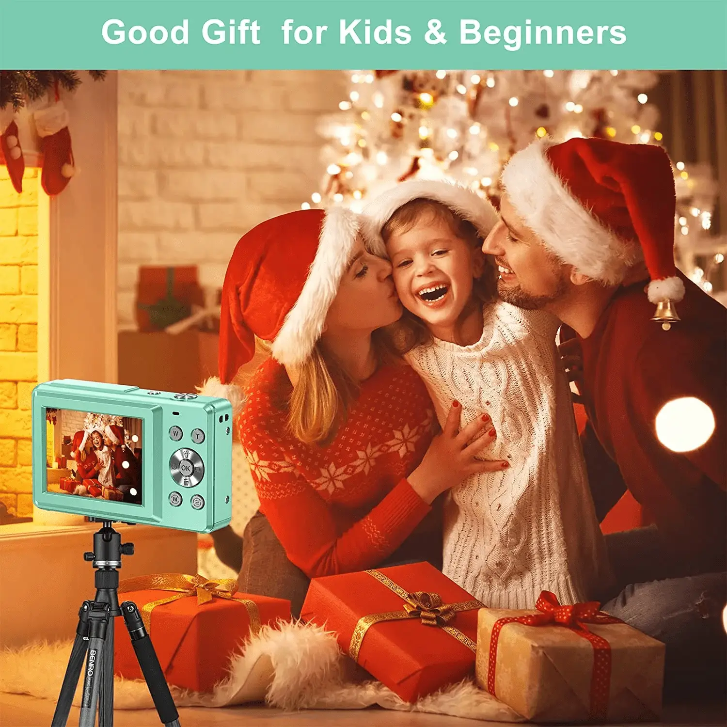 1080P Digital Camera 16X Digital Zoom Compact Point and Shoot Camera Portable Small Camera Starter Camera for Teens Students Boys Girls Seniors(Green) - Image 7