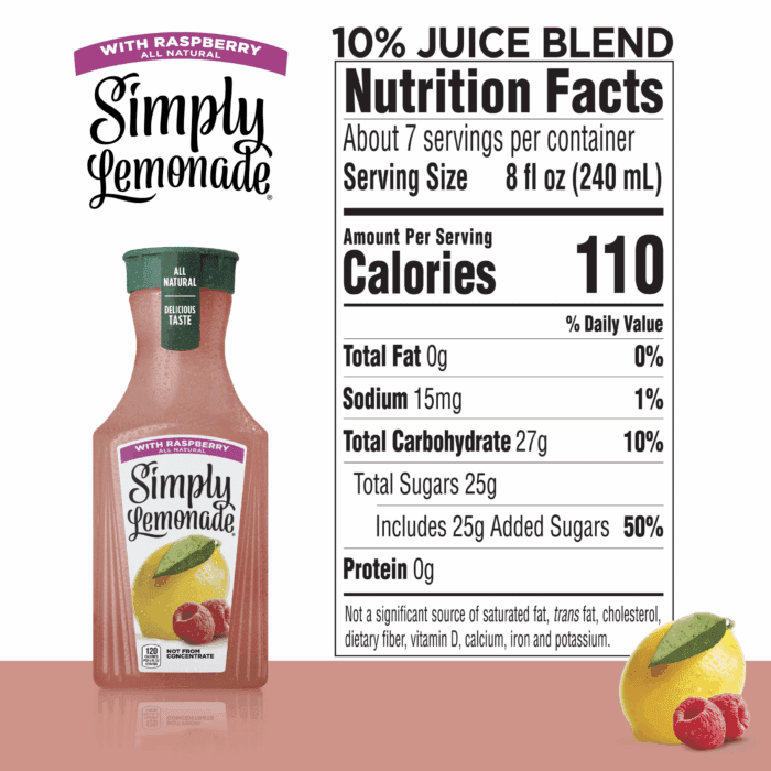Non GMO All Natural Raspberry Lemonade Raspberry, 52 Fl Oz Bottle - Image 8