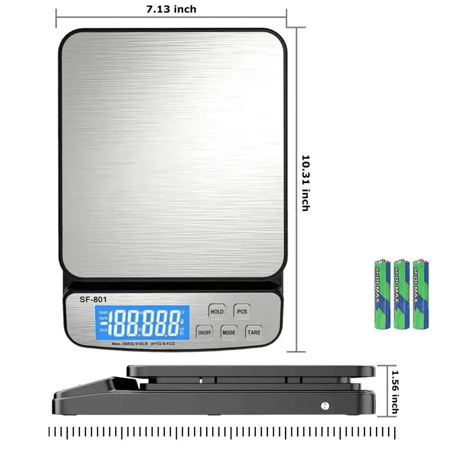 Precision Digital Shipping Scale with 110 LB Capacity & 1G Accuracy - AC Adapter & Battery Operated - Ideal for Postal & Parcel Weighing - Image 7