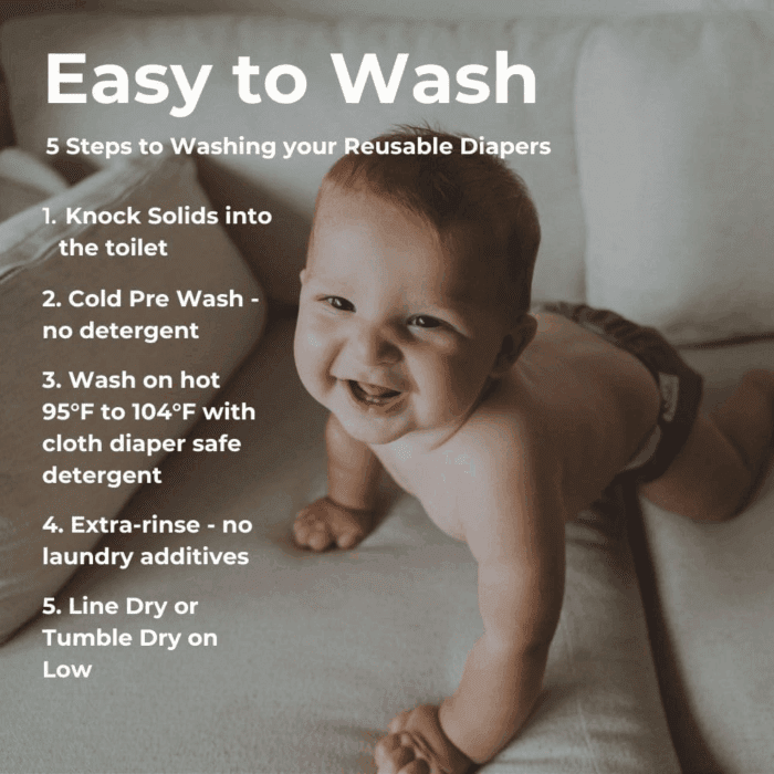 Cloth Diapers 7 Pack with 7 Inserts & 1 Wet Bag - Waterproof Cover, Washable, Reusable & One Size Adjustable Pocket Diapers for Newborns and Toddlers-Pacific Neutrals - Image 4