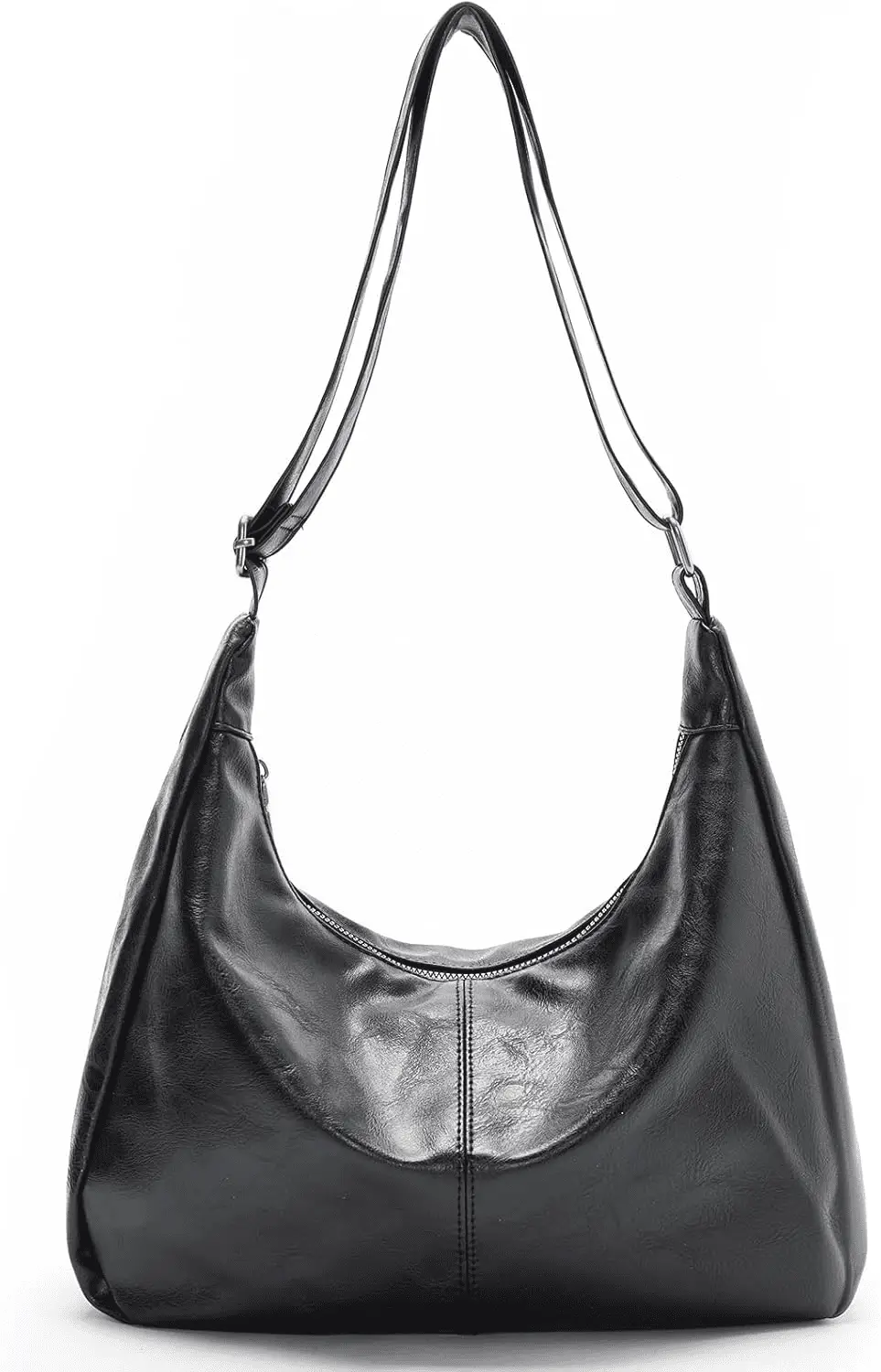 Hobo Bags for Women, Ultra Soft Foldable Vegan Leather Shoulder Handbag, Stylish Slouchy Tote Purses