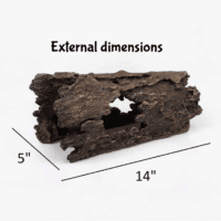 Lizard, Snake or Reptile Hide. XL Large 14" Hollow Log for Aquarium or Fish Tank. Bearded Dragon or Gecko Tank Accessories. Natural Looking Basking Platform, Shrimp or Betta Fish Hideout - Image 2
