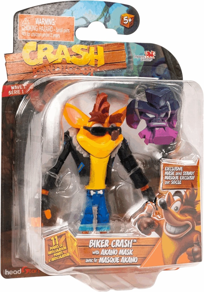 Crash Bandicoot Action Figures Biker Crash with Mask | 11Cm Biker Toy with Mask and Stand Accessories | Collectable Figures as Merchandise and Video Game Gifts - Image 3