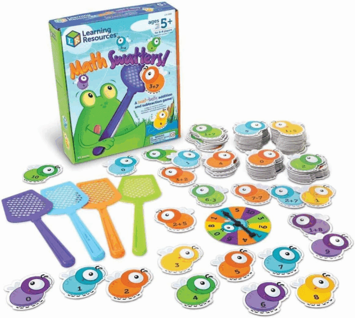 Mathswatters, Addition & Subtraction Game, Math Games for Kids, Educational Games, Preschool Math, Montessori, 99 Pieces, Age 5+