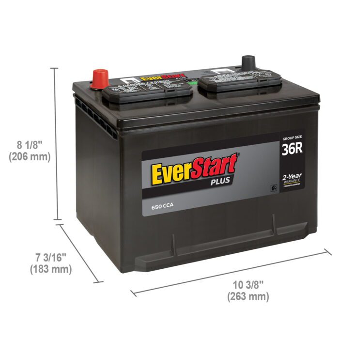 plus Lead Acid Automotive Battery, Group Size 36R 12 Volt, 650 CCA - Image 8