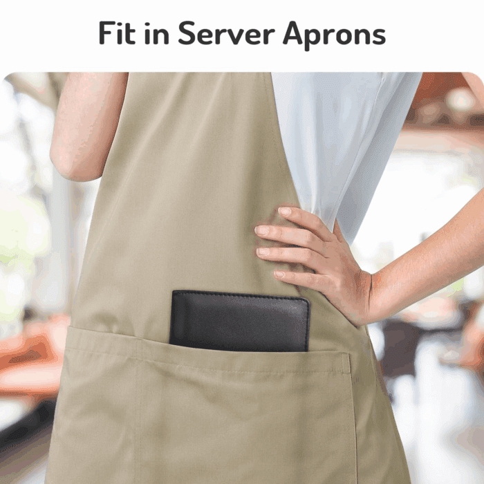 Server Book, 2 Zipper Pocket, Server Books for Waitress, Waitress Book for Servers, Fits Waitress Apron, Guest Book, Waitress Accessories, Serving Book,Receipt Holder, Black - Image 6