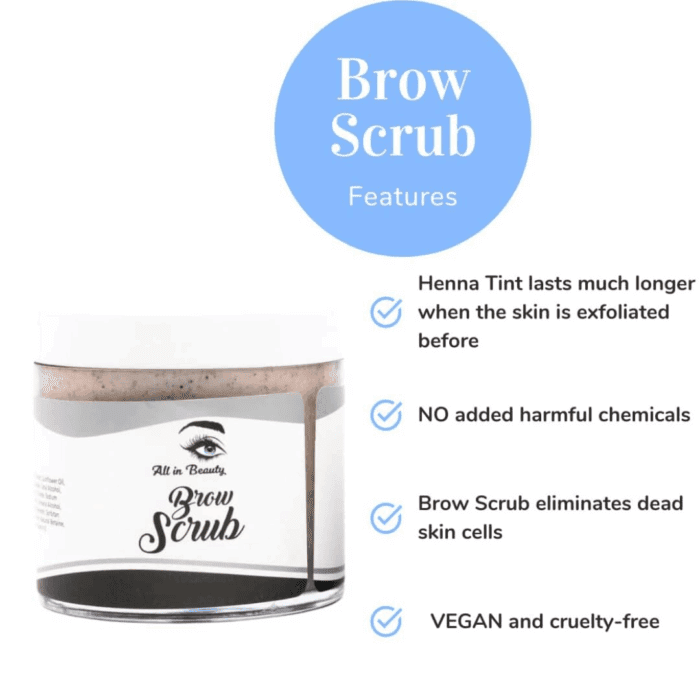 Brow Scrub, Eyebrow Exfoliator, for Longer Lasting Henna or Tint Application, Brow Scrubber Exfoliator to Prepare the Area for Henna, Tinting and Some PMU and Skin Care Treatments 50G. - Image 2