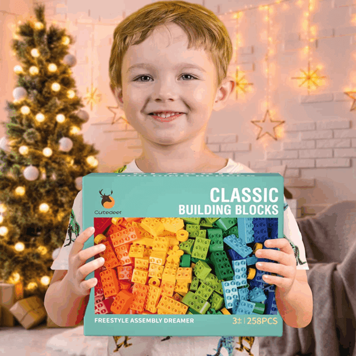 258 Piece Classic Big Building Blocks Set for Kids Toddlers Compatible with All Major Brands, Large Building Bricks STEM Toys with Gift Box for All Ages Boys Girls - Image 5