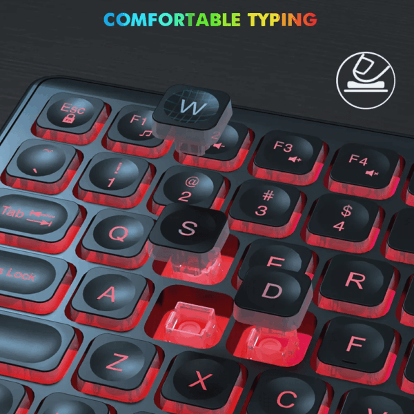 Wireless Keyboard and Mouse Combo RGB Backlit Rechargeable 2.4Ghz Quiet 108 Keys Keyboard-Black - Image 7