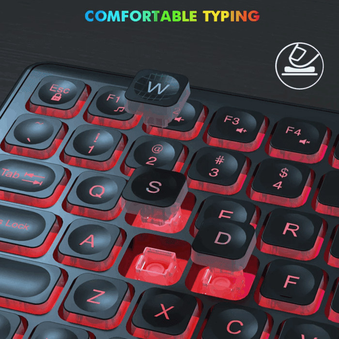 Wireless Keyboard and Mouse Combo RGB Backlit Rechargeable 2.4Ghz Quiet 108 Keys Keyboard-Black - Image 7