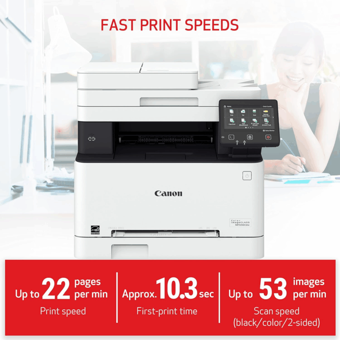 Color Imageclass Mf656Cdw - Wireless Duplex Laser Printer, All-In-One with Copier, Scanner, Fax, Auto Document Feeder, Mobile Ready, 3 Year Limited Warranty, 22 PPM, White - Image 5