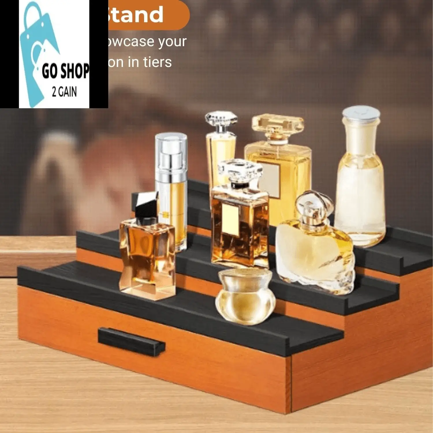 Cologne Organizer for Men, 3 Tier of Elevated Cologne Stand for Men with Drawer Storage, Fragrance Organizer Storage Display Risers,Fragrance Stand for Men, Cologne Shelf Display, Great Gift for Men - Image 5