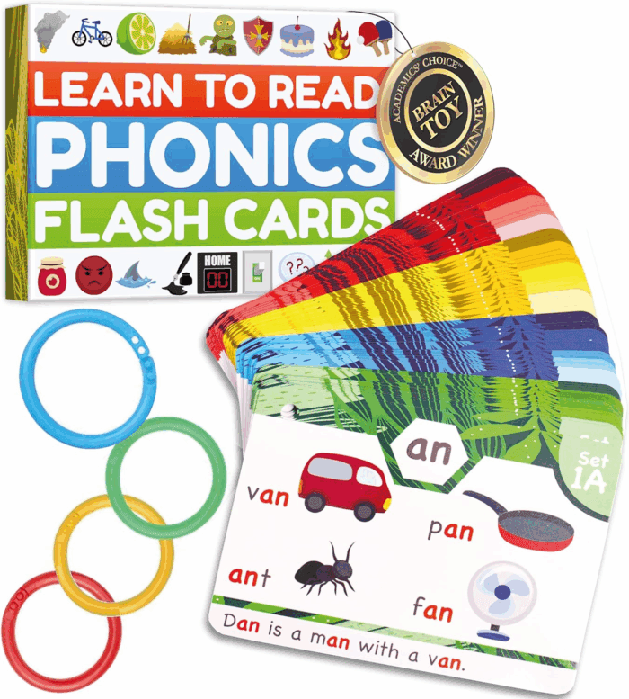 Phonics Flash Cards - Learn to Read in 20 Stages - Digraphs CVC Blends Long Vowel Sounds - Games for Kids Ages 4-8 Kindergarten First Second Grade Homeschool Educational Study Activity - Image 2