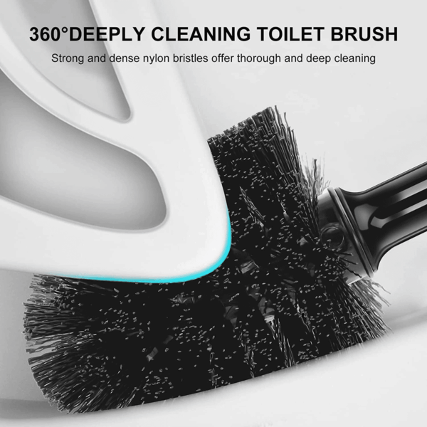 Toilet Brush and Plunger Set, Toilet Plungers for Bathroom Heavy Duty Toilet Bowl Brush and Holder Hidden Toilet Plunger and Brush Set for Deeply Cleaning - Black - Image 5