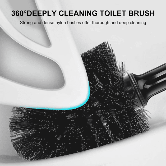 Toilet Brush and Plunger Set, Toilet Plungers for Bathroom Heavy Duty Toilet Bowl Brush and Holder Hidden Toilet Plunger and Brush Set for Deeply Cleaning - Black - Image 5