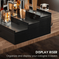 Cologne Organizer for Men 3 Tier of Elevated Cologne Display Shelf with Drawer Storage Perfume Organization and Storage Display Risers,Great Gift for Man(Black) - Image 5