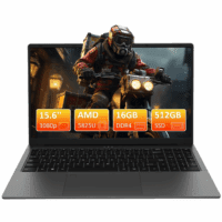 15.6" Laptop Computer W/Amd Ryzen 7 5825U up to 4.5Ghz, 16GB DDR4 RAM 512GB Nvme SSD, Dual Channel SODIMM×2, Windows 11 Pro Gaming Laptop, Backlit Keyboard, Fingerprint Unlock, Webcam Switch,