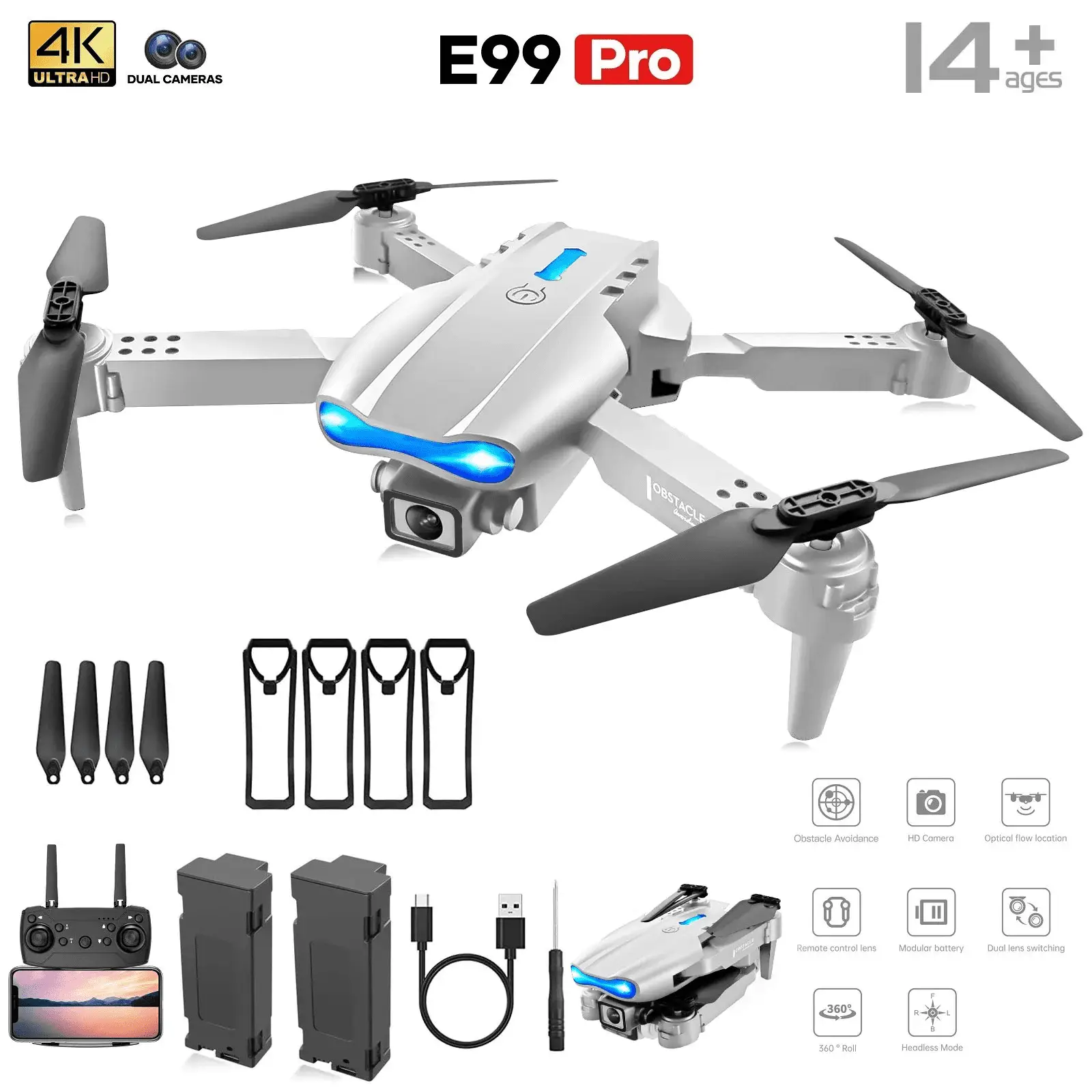 Drone with 4K HD Dual Camera for Adults Kids, RC Quadcopter with 2 Modular 1800Mah Batteries for 30 Mins Long Flight - Image 12