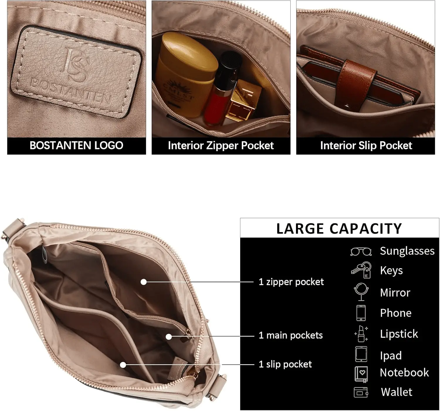 Crossbody Bags for Women Trendy Vegan Leather Hobo Purses Shoulder Handbags with Wide Shoulder Strap - Image 5