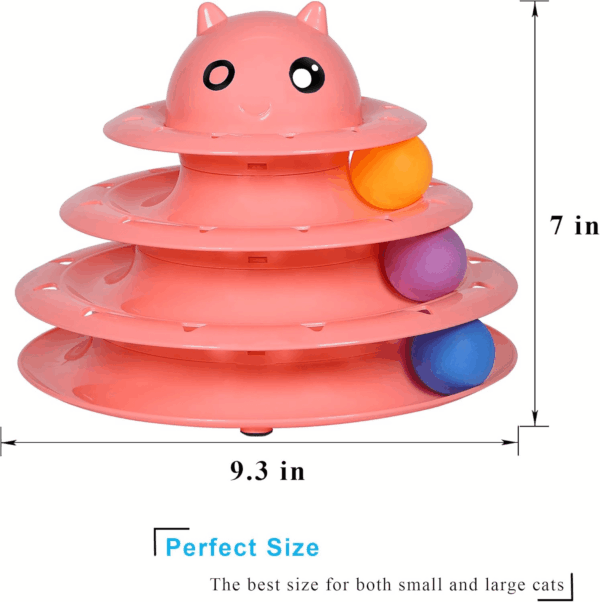 Cat Toy Roller 3-Level Turntable Cat Toy Balls with Six Colorful Balls Interactive Kitten Fun Mental Physical Exercise Puzzle Toys. - Image 2