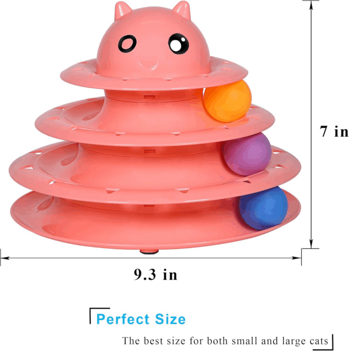 Cat Toy Roller 3-Level Turntable Cat Toy Balls with Six Colorful Balls Interactive Kitten Fun Mental Physical Exercise Puzzle Toys. - Image 2
