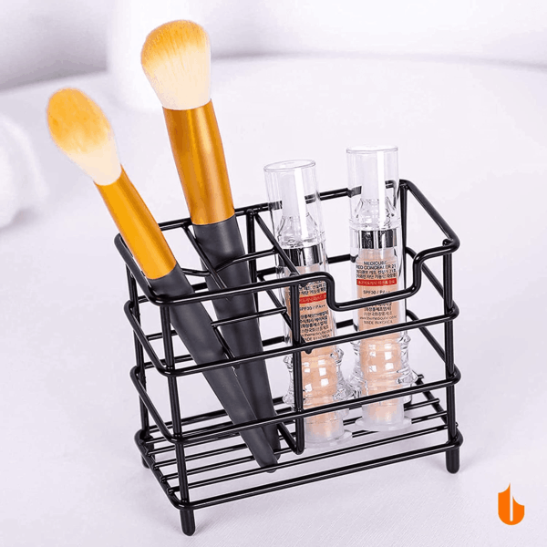 304 Stainless Steel Bathroom Toothbrush Holder Toothpaste Holder Stand Bathroom Accessories Organizer, Black - Image 6