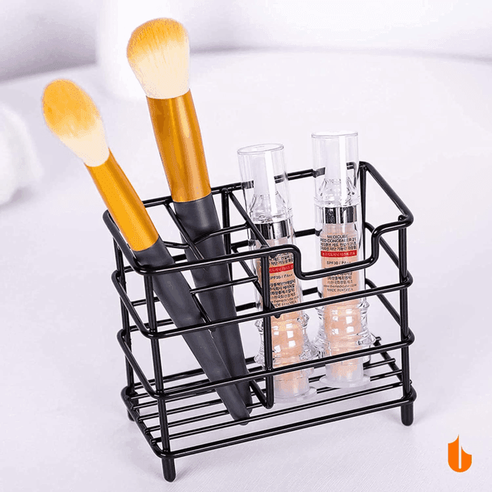 304 Stainless Steel Bathroom Toothbrush Holder Toothpaste Holder Stand Bathroom Accessories Organizer, Black - Image 6